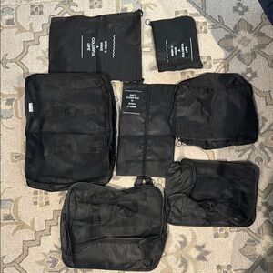 Brand New 7 Piece Black Luggage Packing Cubes - Travel Accessories
